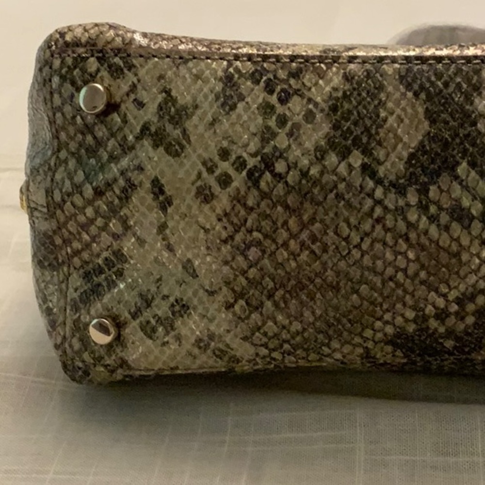 NWT Kate Spade Andee Cobble Hill Tote Natural Metallic Snakeskin Print